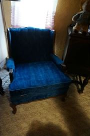 1 of 2 blue chairs