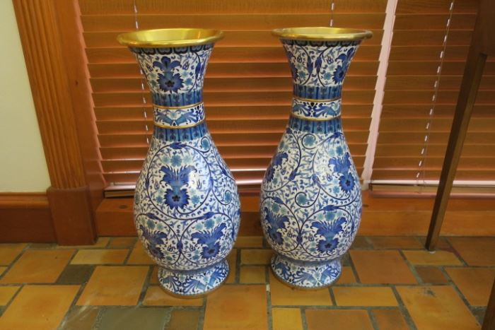 Pair of Large Cloisonné Vases