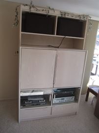 Light oak TV & electronics consol