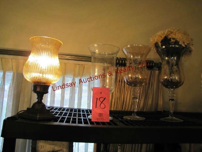  4 pcs: 3 vases & 1 lamp