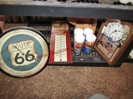 4 pcs Chevrolet: 2 clocks, set of 4 tumblers & thermometer