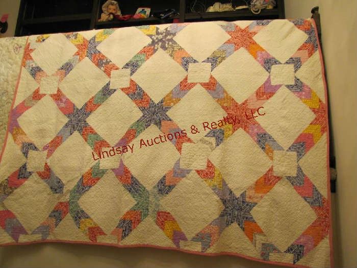 Machined quilt (some tears) approx 71x71