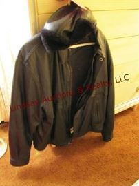 Men's lather jacket XL John Ashford & leather hat