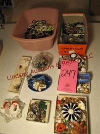 9 SMALL boxes of mixed costume jewelry