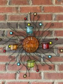 Patio wall candle holder