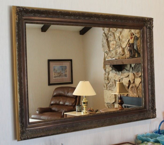 Large Wall Mirror with Ornate Frame