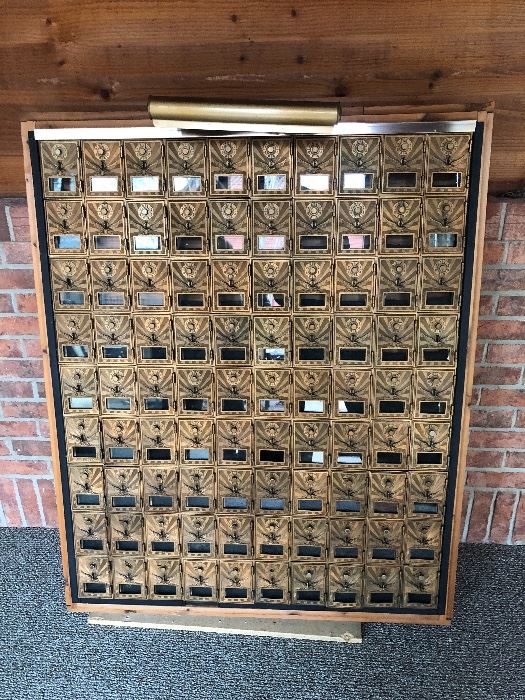 Antique Brass Post Office Mailboxes