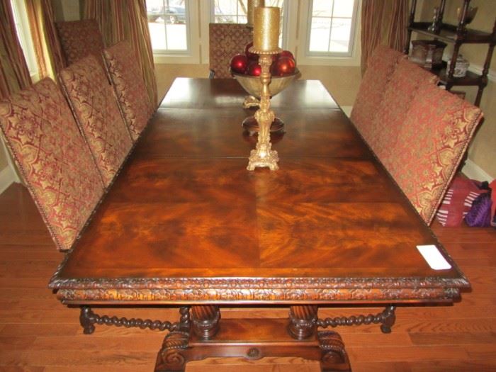 FANTASTIC TRESTLE DINING ROOM TABLE(FROM THE D&D BUILDING NYC) AND 10(!!!) DESIGNMASTER CHAIRS!