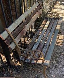 Iron and Wood Bench (3) 