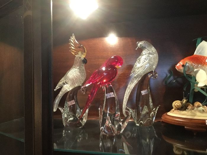 Murano collection of birds