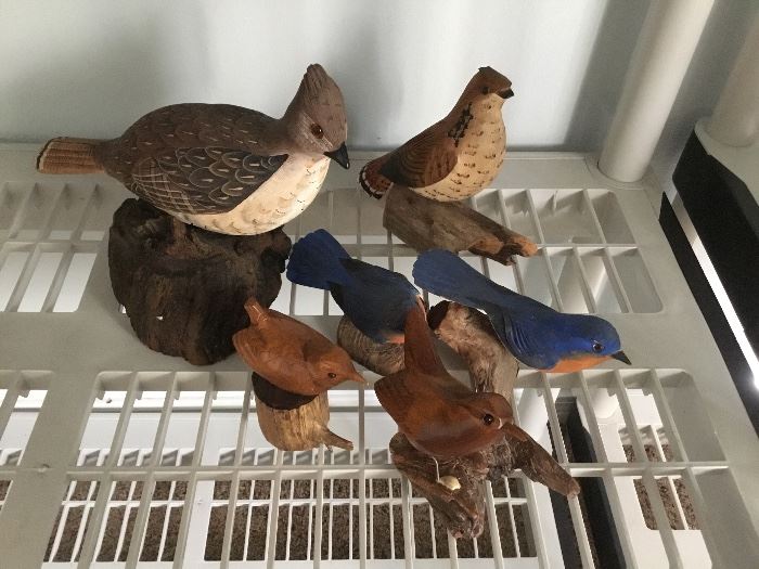 Collection of wood birds