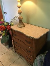 French style small chest marble top