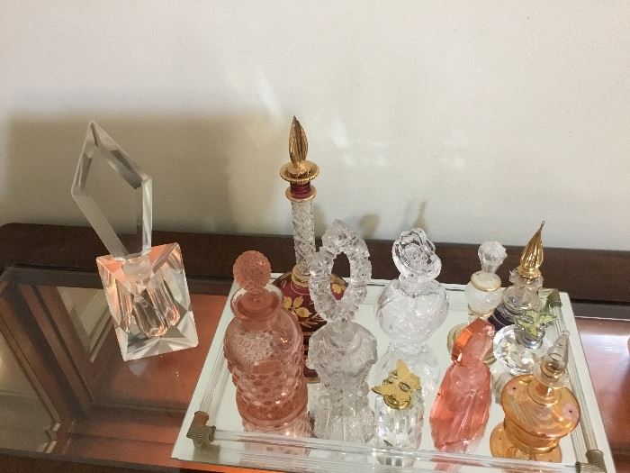 Collection of vintage perfume bottles