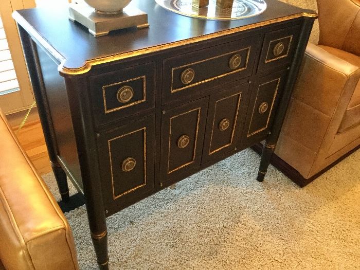 Black and Gold Accent Cabinet