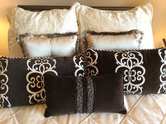 Luxury linens; sold as a SET and includes all throw pillows. Sleep never looked so good! :) 