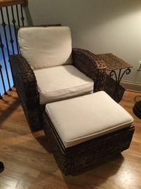 Seagrass chair and ottoman