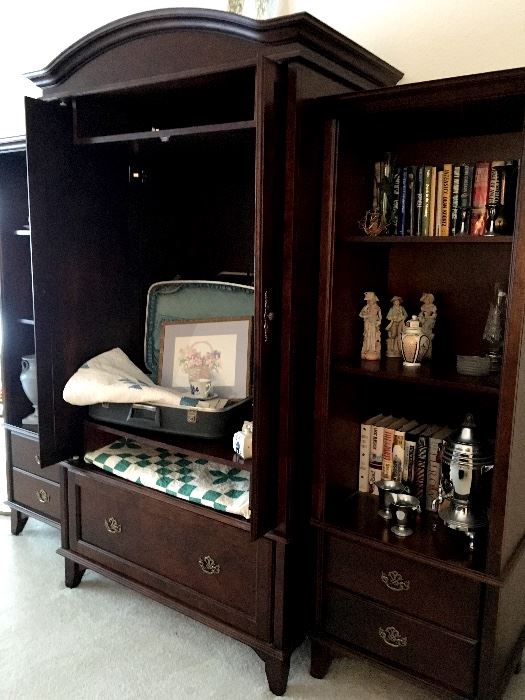 In The Living Room We Have A Pretty Armoire Set...Ready For A TV, Or Shelves, Or Even A Wardrobe Bar!...