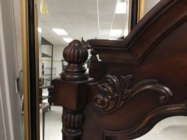 Detail on the headboard sides of the bed