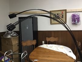 Large stand lamp in black metal