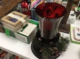 Red cranberry candle holder