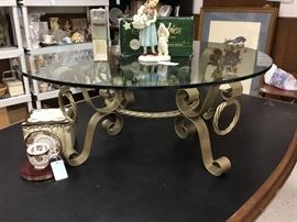 Metal & glass coffee table - Round