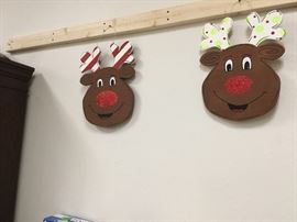 Wooden Re8ndeer door hangers