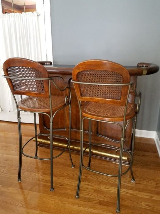 Drexel bar with two stools. Bar 375. Stools 75 each. $500 for all. (purchased for $2,000)