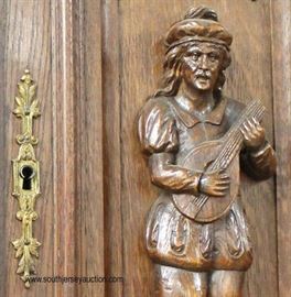 PAIR of ANTIQUE Highly Carved and Ornate Continental 3 Piece Hunt Cupboards with Full Figure Carvings and Griffins
Located Inside – Auction Estimate $1000-$3000