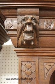 PAIR of ANTIQUE Highly Carved and Ornate Continental 3 Piece Hunt Cupboards with Full Figure Carvings and Griffins
Located Inside – Auction Estimate $1000-$3000