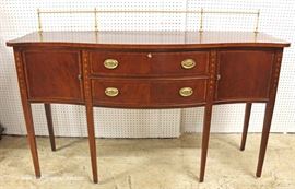 BEAUTIFUL Mahogany Banded and Inlaid 2 Door 2 Drawer Brandy Board with Brass Gallery and Bell Flower Inlay by “Ethan Allen Furniture”
Located Inside – Auction Estimate $700-$1200