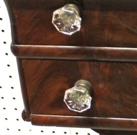 ANTIQUE Burl Mahogany Empire 2 Drawer Work Table by “Schultz & Drury Bros. Utica NY”
Located Inside – Auction Estimate $200-$400