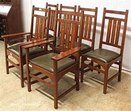 AWESOME BEAUTIFUL 10 Piece Mission Oak Dining Room Set with
2 Matching Corner Cabinets with Arts and Craft Style Leaded Doors and Inlaid Buffet,
Table and 6 Arts and Craft Style Inlaid Chairs Table has 2 Leaves and
Custom Table Pads in LIKE NEW CONDITION by “Stickley Furniture”
May be Offered Separate
Located Inside – Auction Estimate $8000-$15000