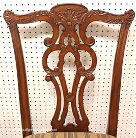 7 Piece Mahogany Banded and Inlaid Dining Room Table with 2 Leaves and 6 Carved Ball and Claw Dining Room Chairs in the Chippendale Style by “Ethan Allen Furniture”
Located Inside – Auction Estimate $800-$1500