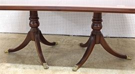 7 Piece Mahogany Banded and Inlaid Dining Room Table with 2 Leaves and 6 Carved Ball and Claw Dining Room Chairs in the Chippendale Style by “Ethan Allen Furniture”
Located Inside – Auction Estimate $800-$1500