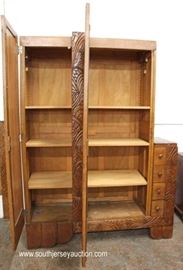VINTAGE 4 Piece Art Nouveau Style Oak Marble Top Bedroom Set with Full Size Bed
Located Inside – Auction Estimate $300-$600