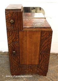 VINTAGE 4 Piece Art Nouveau Style Oak Marble Top Bedroom Set with Full Size Bed
Located Inside – Auction Estimate $300-$600