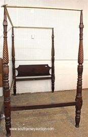ANTIQUE Solid Mahogany Carved Queen Size 4 Poster Canopy Bed
Located Inside – Auction Estimate $300-$600