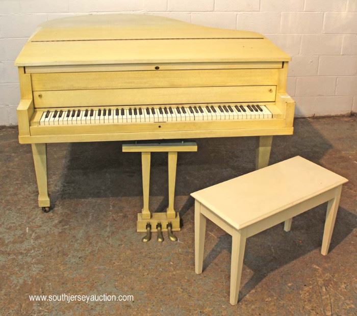 Mid Century Baby Grand Piano with Bench in original factory paint by “Stieff”
Located Inside – Auction Estimate $300-$600
