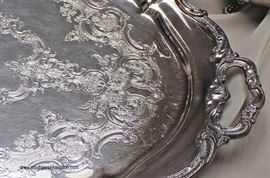 5 Piece Gorham Sterling Tea Set with Silver Plate Serving Tray (6 Piece Total)
Weighs Approximately 81.3 ounces
Located Inside – Auction Estimate $1000-$2000