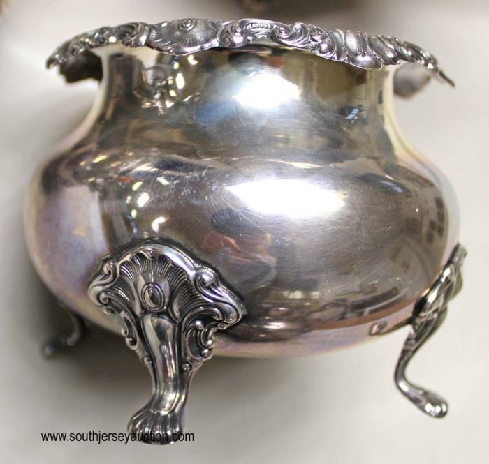 5 Piece Gorham Sterling Tea Set with Silver Plate Serving Tray (6 Piece Total)
Weighs Approximately 81.3 ounces
Located Inside – Auction Estimate $1000-$2000