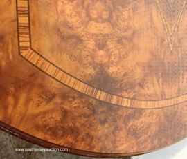 9 Piece Italian Style Burl Mahogany Lacquer Inlaid and Banded Dining Room Set – table has 2 leaves
Located Inside – Auction Estimate $500-$1000