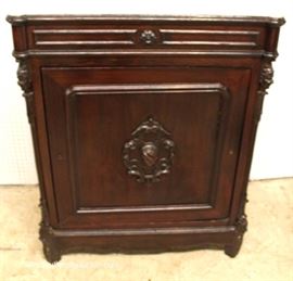 ANTIQUE Walnut Marble Top 1 Drawer 1 Door Side Cabinet with Carved Griffins
Located Inside – Auction Estimate $300-$600