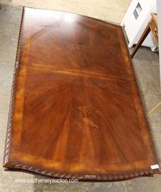 NICE Contemporary 12 Piece Carved Burl and Banded Mahogany Dining Room Set Table with 10 Chairs –
Table has 1 Leaf
Located Inside – Auction Estimate $600-$1200