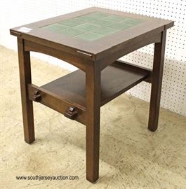 Mission Oak Green Tile Top 2 Tier Side Table by “Stickley Furniture”
Located Inside – Auction Estimate $300-$600
