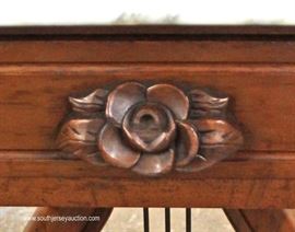 PAIR of SOLID Mahogany Victorian Style Lyre Harp Marble Top Tables
Located Inside – Auction Estimate $100-$200