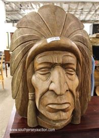 Over-sized Hand Carved SOLID Wood Indian Chief Bust
Located Inside – Auction Estimate $100-$300