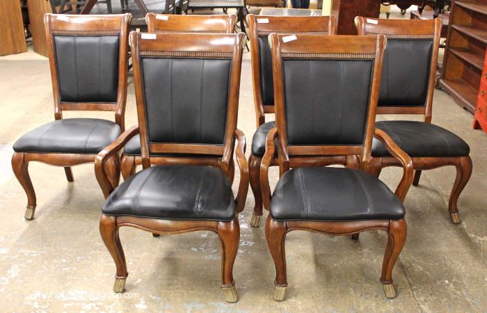 Contemporary 7 Piece Burl Mahogany and Banded Dining Room Table with 6 Chairs and 2 Leaves
Located Inside – Auction Estimate $400-$800