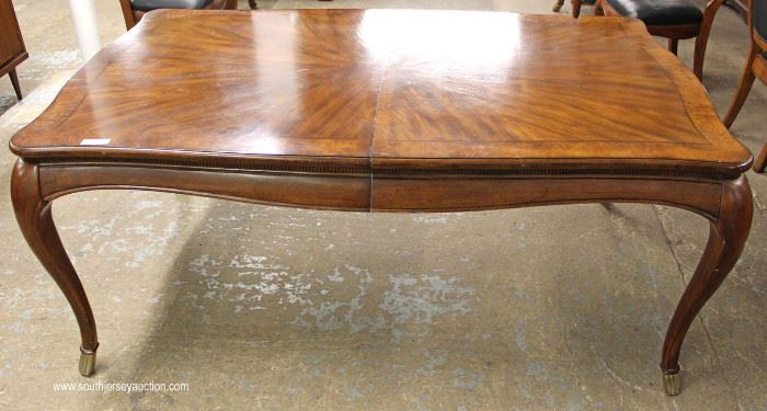 Contemporary 7 Piece Burl Mahogany and Banded Dining Room Table with 6 Chairs and 2 Leaves
Located Inside – Auction Estimate $400-$800