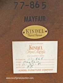 Oval Mahogany Banded Coffee Table by “Kindell Furniture”
Located Inside – Auction Estimate $100-$200