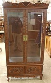 SOLID Mahogany Highly Carved in the Asian Style 2 Door Display Cabinet
Located Inside – Auction Estimate $200-$400